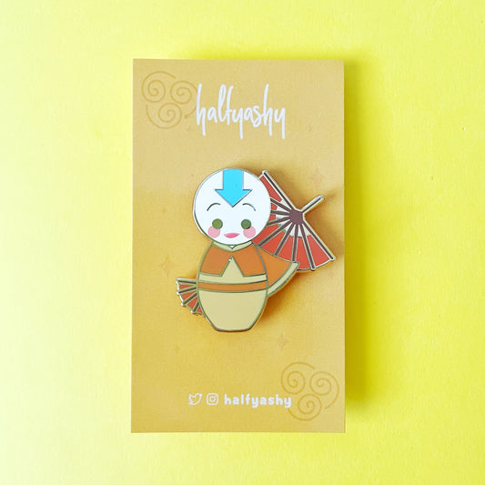 Kokeshi Arrow Boy Enamel Pin