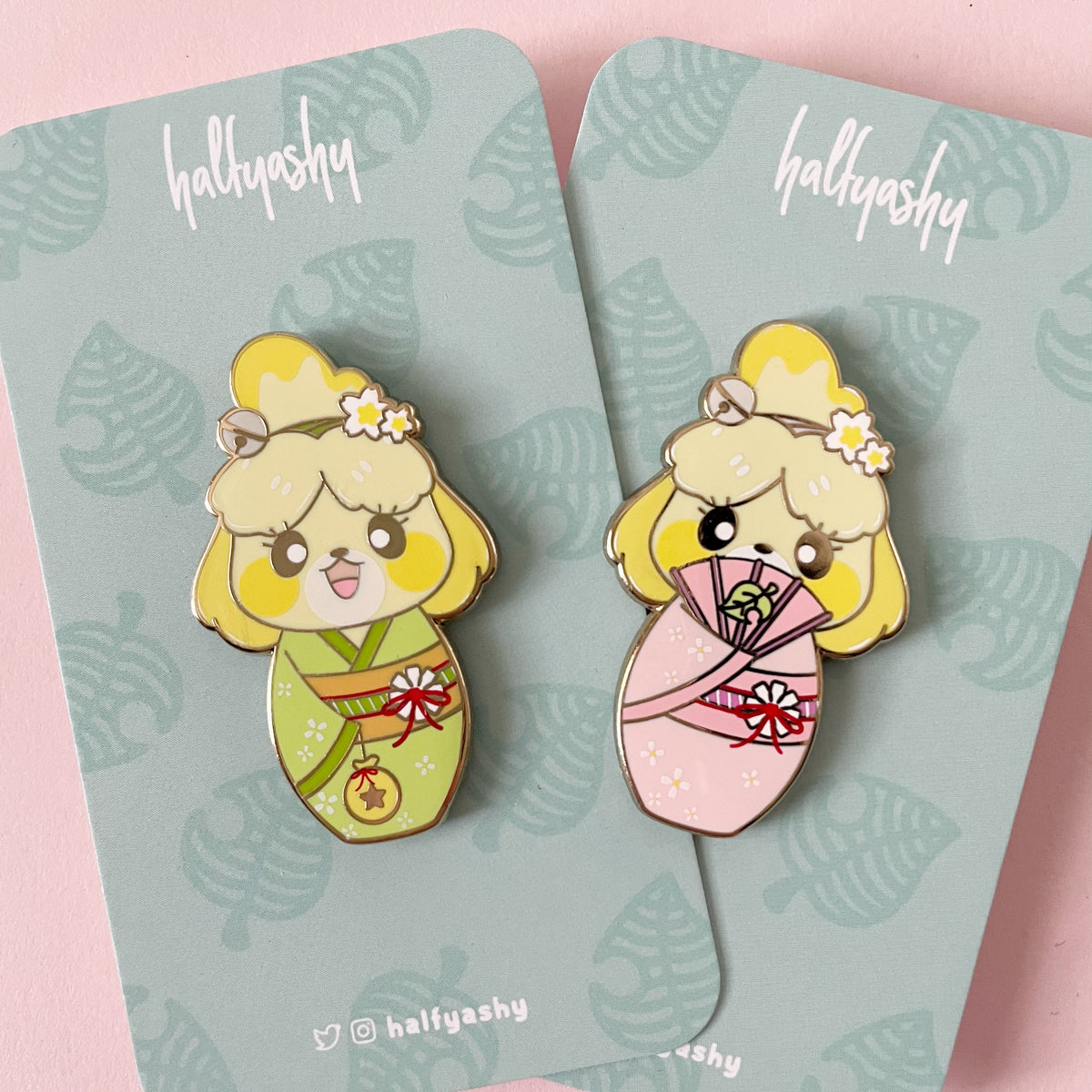Kokeshi Green Kimono Enamel Pin