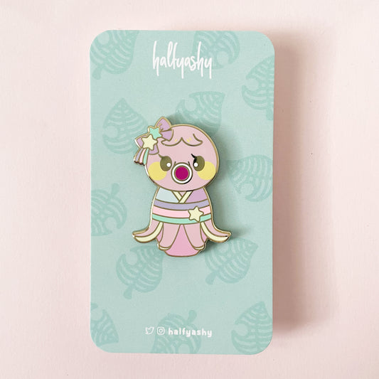 Kokeshi Pink Octopus Enamel Pin