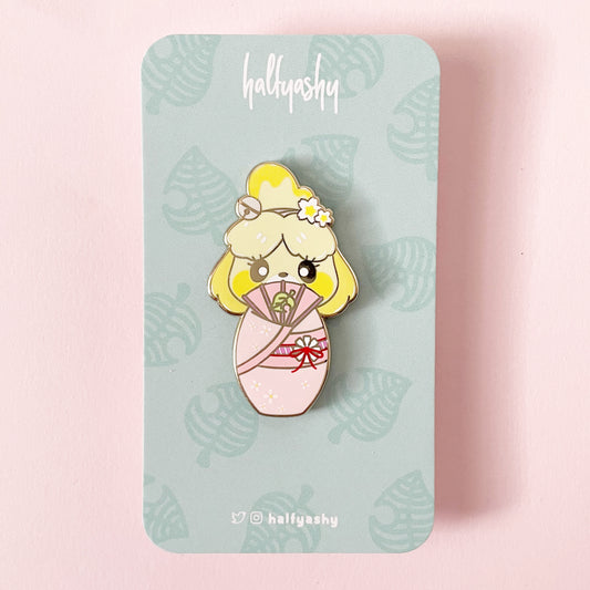 Kokeshi Pink Kimono Enamel Pin