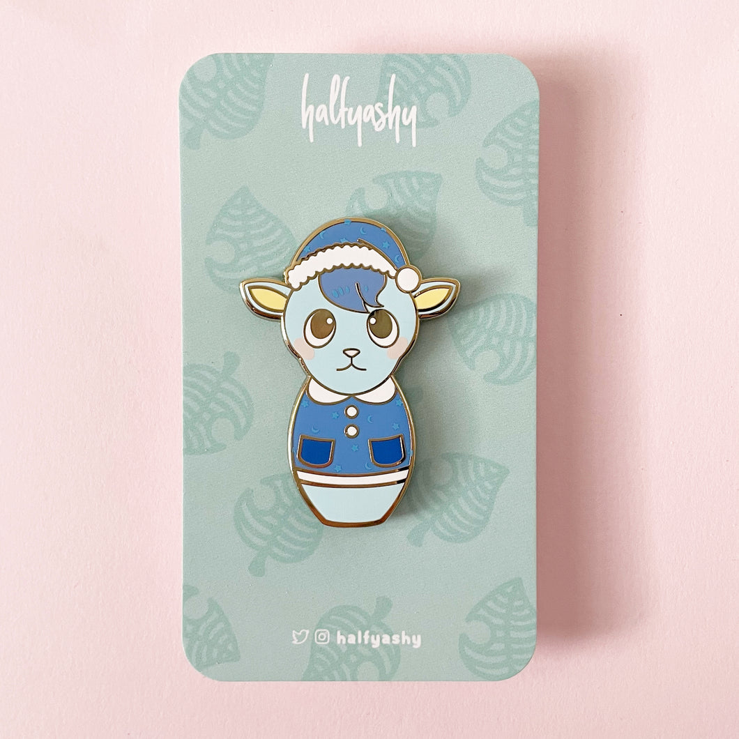 Kokeshi Sleepy Goat Enamel Pin