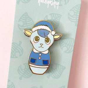 Kokeshi Sleepy Goat Enamel Pin