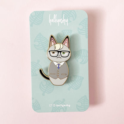 Kokeshi Business Cat Enamel Pin