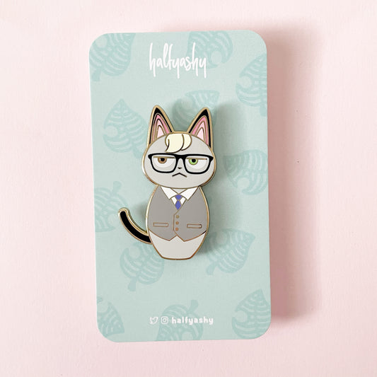 Kokeshi Business Cat Enamel Pin