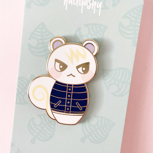 Kokeshi Sassy Squirrel Enamel Pin