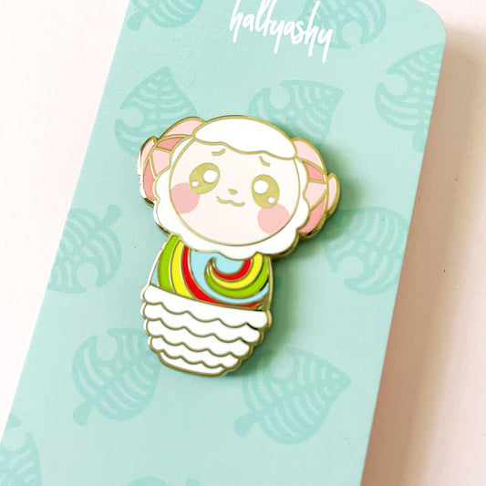 Kokeshi Baby Sheep Enamel Pin