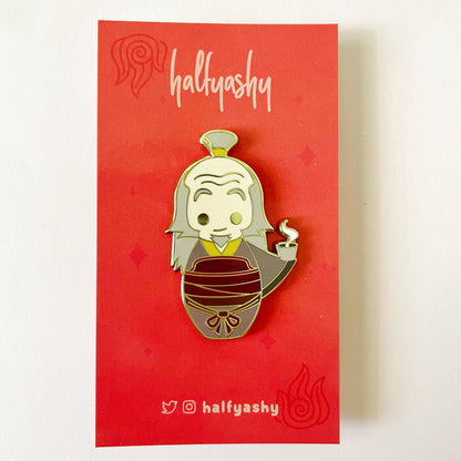 Kokeshi Tea Uncle Enamel Pin