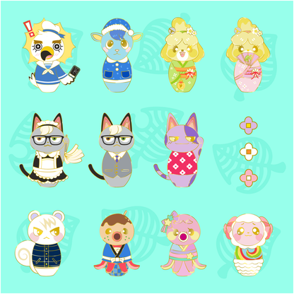 Kokeshi Business Cat Enamel Pin