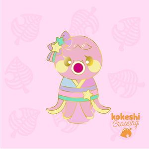 Kokeshi Pink Octopus Enamel Pin