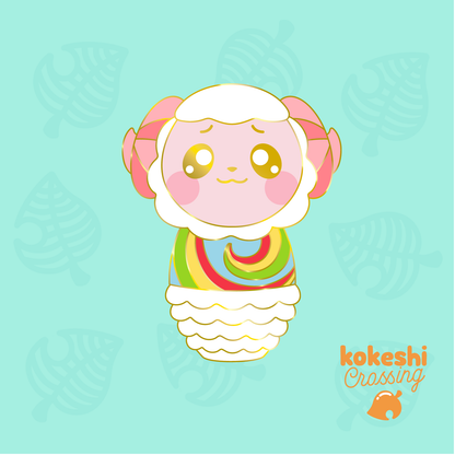 Kokeshi Baby Sheep Enamel Pin