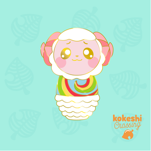 Kokeshi Baby Sheep Enamel Pin