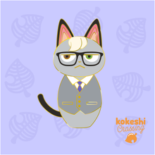 Load image into Gallery viewer, Kokeshi Business Cat Enamel Pin