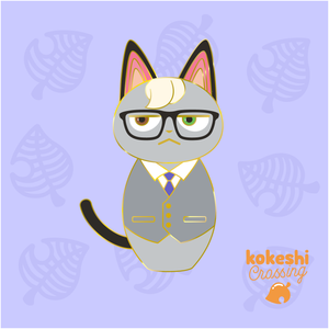 Kokeshi Business Cat Enamel Pin