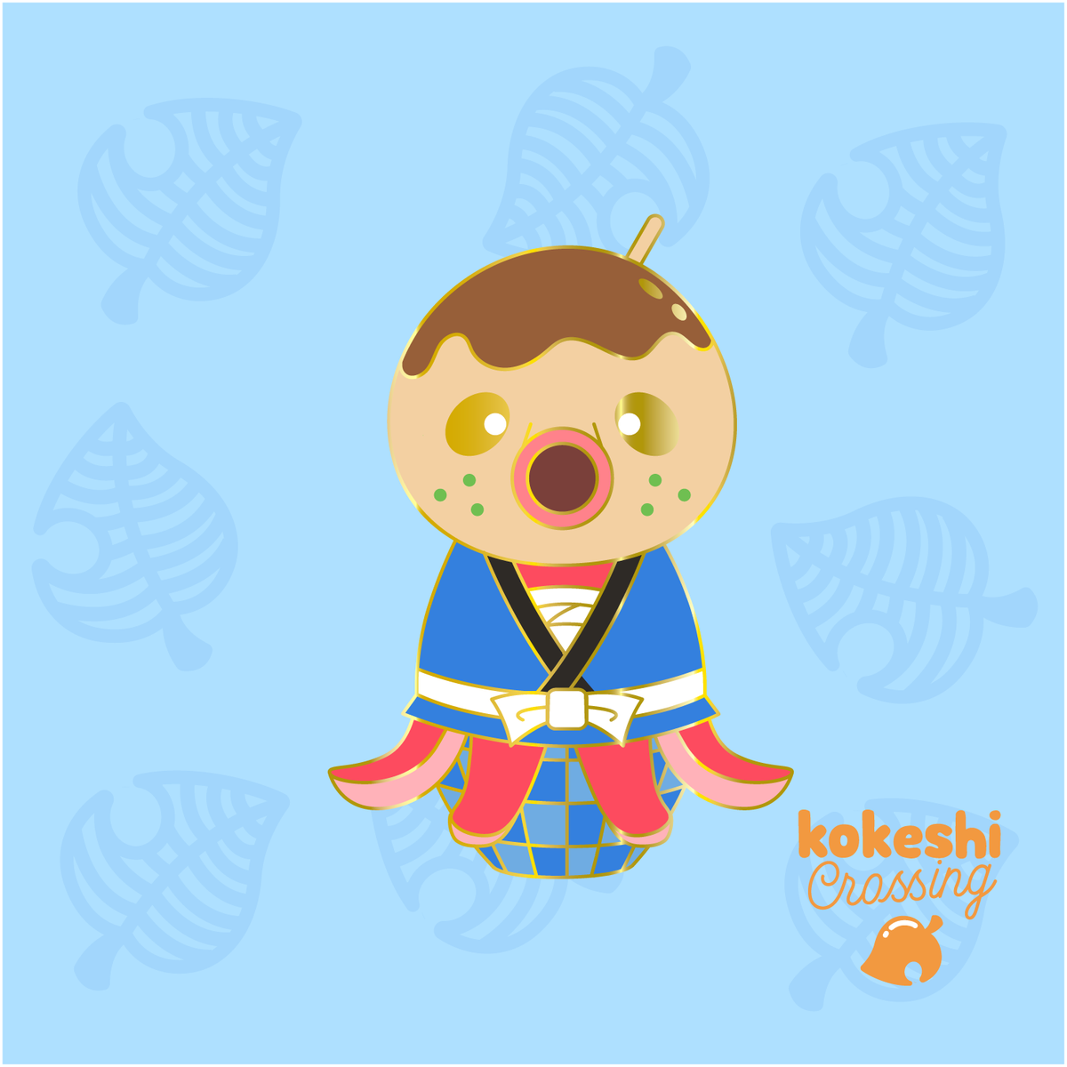 Kokeshi Tako Enamel Pin