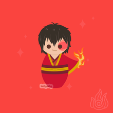 Load image into Gallery viewer, Kokeshi Happy Fire Prince Enamel Pin