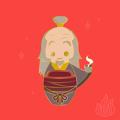 Kokeshi Tea Uncle Enamel Pin