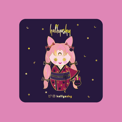 Kokeshi Wicked Lady PJ Kimono Enamel Pin