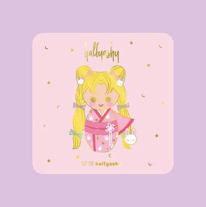 Kokeshi Moonie PJ Kimono Enamel Pin