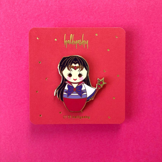 Kokeshi Fire Enamel Pin